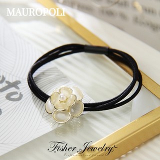 Mauropoli [Hàng Có Sẵn] Dây Buộc Tóc Cao Su Đính Bóng Lông Mắt Mèo Cá Tính Khí Chất retro Cho Nữ