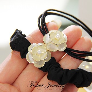 Mauropoli [Hàng Có Sẵn] Dây Buộc Tóc Cao Su Đính Bóng Lông Mắt Mèo Cá Tính Khí Chất retro Cho Nữ