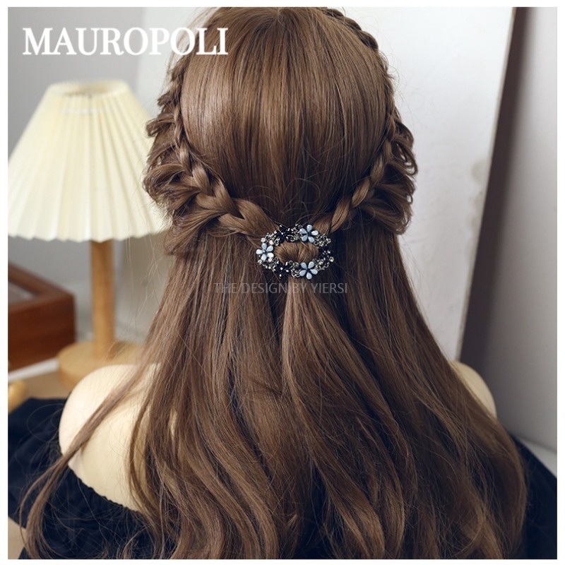 Mauropoli [Sẵn Sàng] Mũ Kẹp Tóc Top Kẹp Tóc Retro Đầu Lưng Tóc Kim Cương Giả Hàn Quốc Rỗng Kim Cương Giả Lò Xo Kẹp