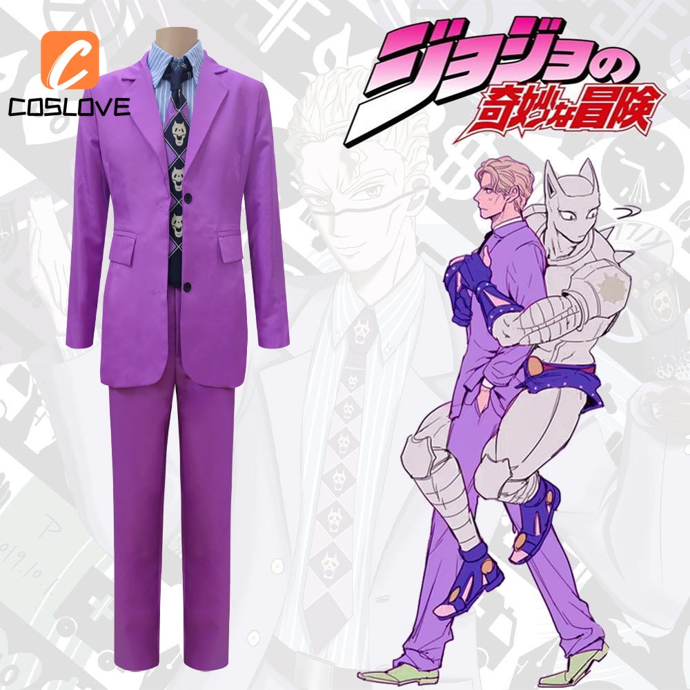 Bộ Trang Phục Cosplay Nhân Vật Yoshikage Kira Màu Tím Trong Jojo 'S Bizarre Adventure