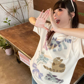 HIIXIIVI Mới 100% Cotton Plus Size 2XL Áo Thun Nữ Tay Ngắn Mùa Hè Oversize Cổ Tròn Tee Rời Thương Hiệu Địa Phương Người Phụ Nữ