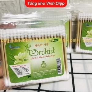 Tăm Bông Cán Gỗ Orchid Người Lớn và Trẻ em Xuất Hàn 100 que - Tổng Kho Vinh Diệp