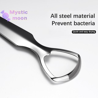 [Mystic] Dụng cụ cạo lưỡi cho người lớn và trẻ em Dụng cụ cạo lưỡi bằng thép không gỉ cầm tay để loại bỏ Dụng cụ làm sạch lưỡi mở lớn [Mới]