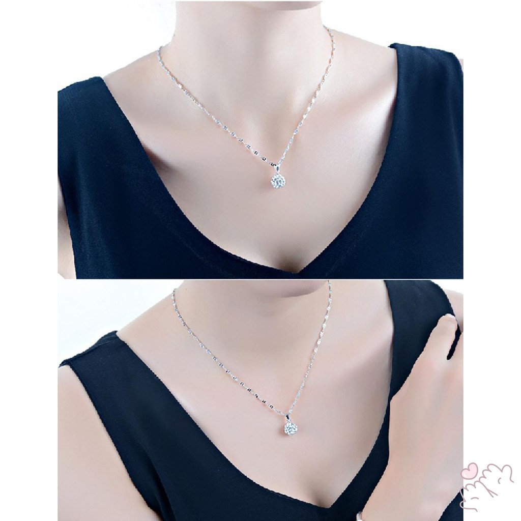 Phụ Nữ Mặt Dây Chuyền Bạc Vòng Cổ Tiệc Tối Dây Chuyền Bạc Vòng Cổ