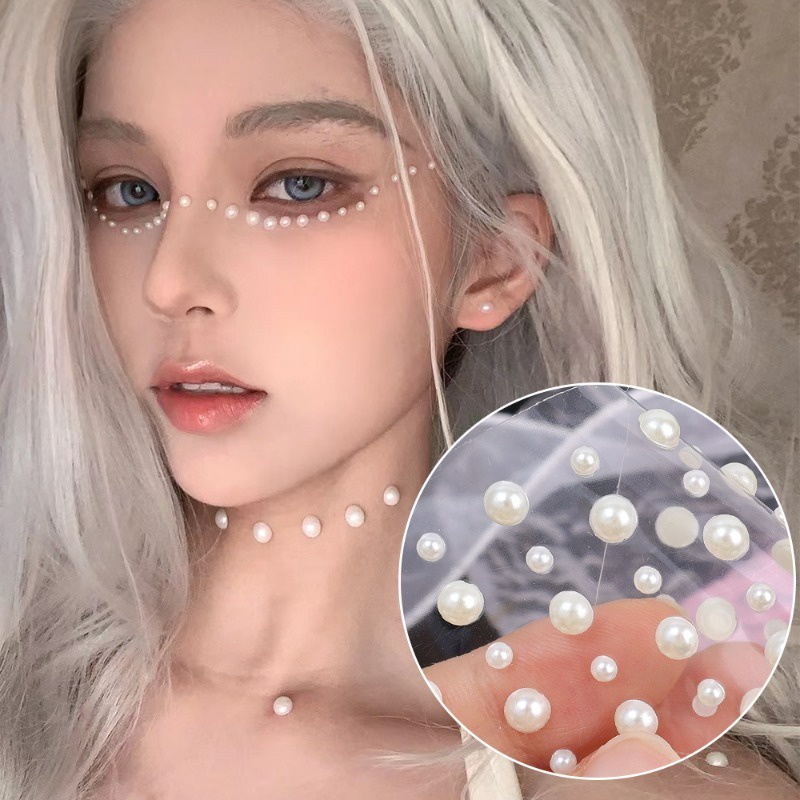 Miếng Dán Hình Xăm Tạm Thời Nàng Tiên Cá - Trang Trí Trang Điểm Sân Khấu Sáng Bóng - 3D Vỏ Kim Cương Giả Mặt Cơ Thể Ngọc Miếng Dán