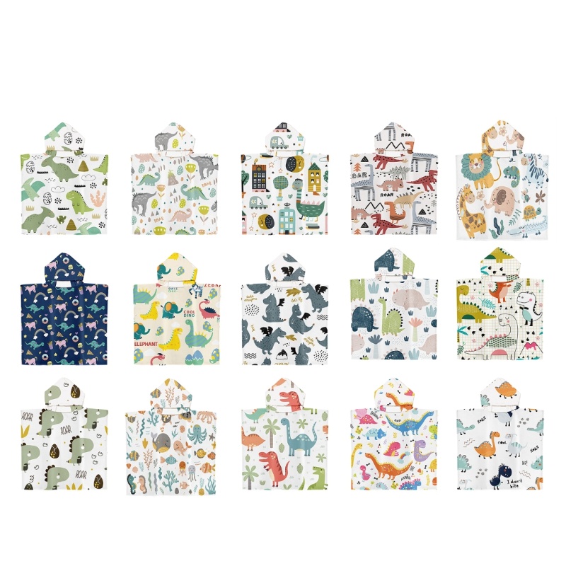 Khăn tắm bơi ELEGA Poncho có mũ trùm đầu cho trẻ em đi biển