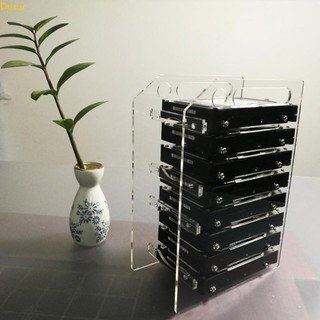 Dusur Khay Nhựa acrylic Nhiều Tầng Đựng Ổ Cứng 3 5in hdd ssd diy Có Quạt Tản Nhiệt