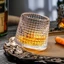Bộ 6 Cốc Thủy Tinh, Hoa Văn Kim Cương Có Đế Xoay Sang Trọng