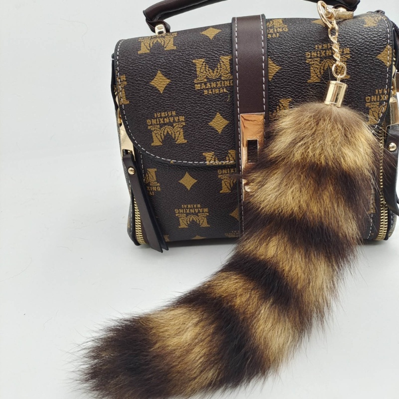Coo Dễ Thương Cáo Racoon Đuôi Móc Khóa Túi Treo Trang Trí Chìa Khóa Giá Đỡ Ba Lô Trang Trí