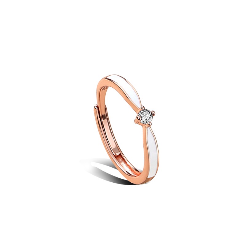 S925 Bạc Đen Ngày Ngủ Zircon Cặp Đôi Nhẫn Một Cặp Nam Nữ Nhẫn Cặp Đôi Quà Tặng Sinh Nhật