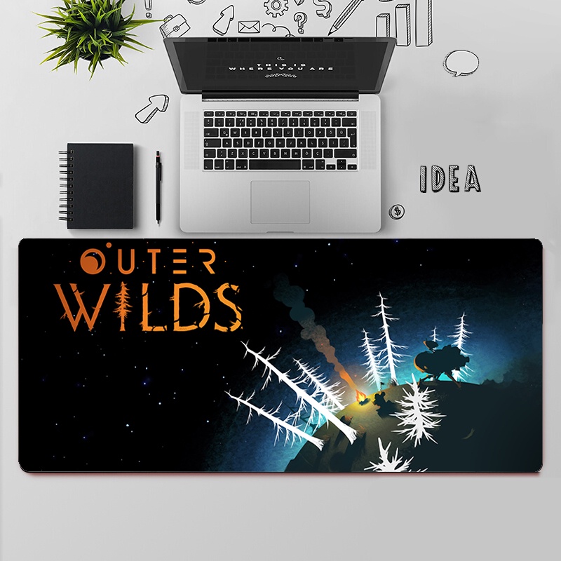 Bên Ngoài Wilds Chơi Game Miếng Lót Không Gian Vũ Trụ Hoạt Hình Mousepad 900x400MM Anime Phụ Kiện Chơi Game Để Bàn Playmats