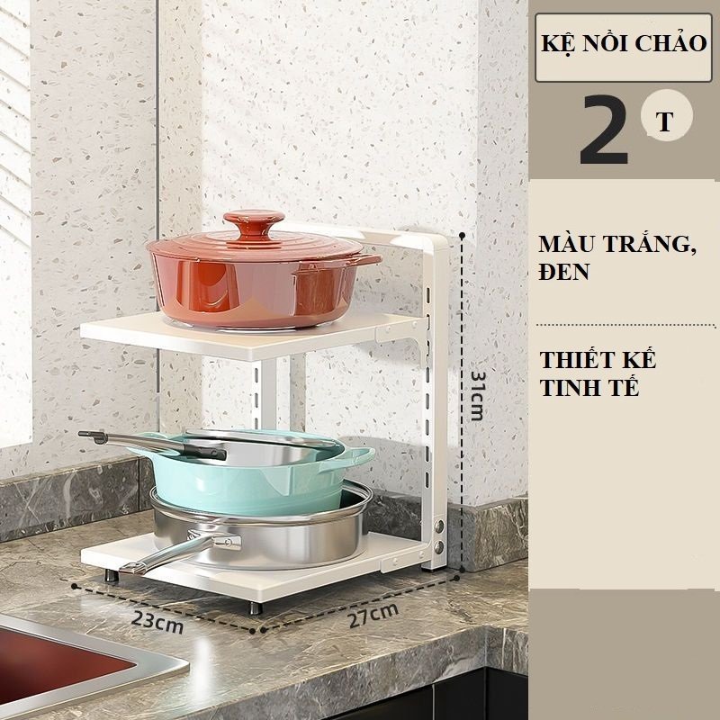 [MẪU MỚI] Kệ giá để chảo xoong nồi vật dụng nhà bếp 2,3,4 tầng điều chỉnh kích thước tiện lợi - GiaDungAnhThu