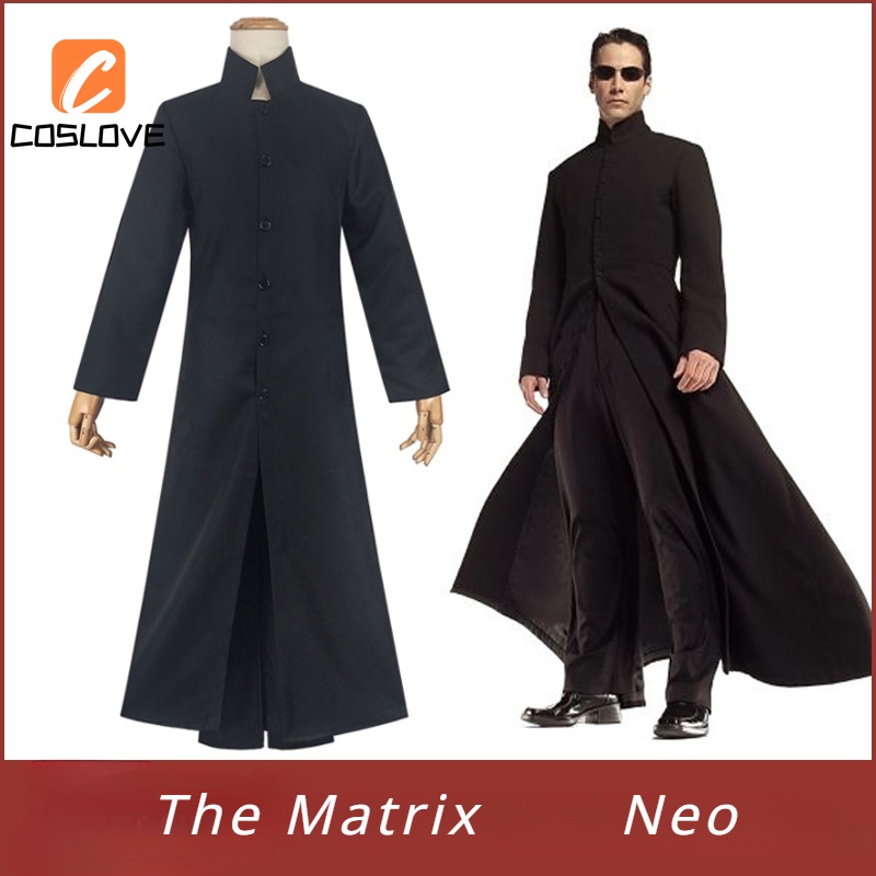 Bộ Áo Choàng Dài Màu Đen Hóa Trang the matrix neo Cho Nam