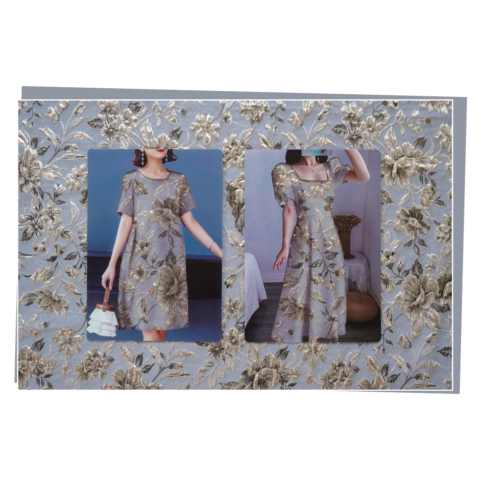 Thời Trang Xanh Xám Vàng Lụa Dập Nổi Jacquard Đầm Vải Retro Áo Khoác Sợi Vải Trang Trí 100x155cm