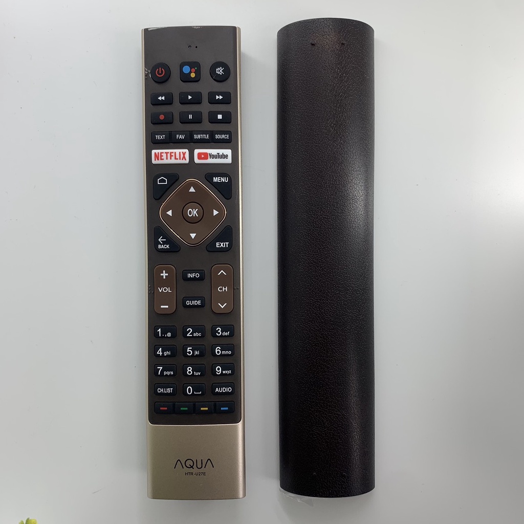 Điều khiển remote từ xa dùng cho tivi aqua HTR-U27E có giọng nói hàng chính hãng - tặng pin