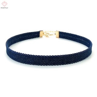Vòng Cổ choker denim Màu Xanh Dương Phong Cách gothic punk vintage Thời Trang Cho Nữ [pcwfkef] Mới