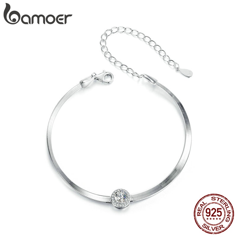 Bamoer Vòng Đeo Tay Bạc 925 0.5ct Thời Trang Cho Nữ MSB011