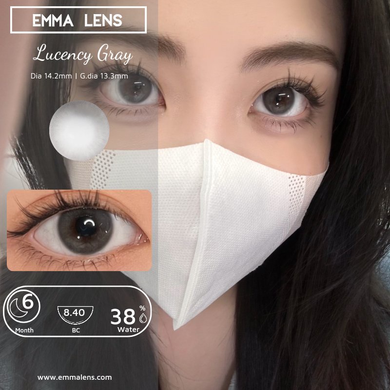 Kính áp tròng Lucency Gray | Lens Xám Khói Vân Tia | Emma Lens