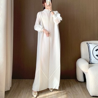 Miyake Đầm nữ xếp ly cao cấp, dáng ôm dài, size lớn