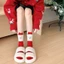 Tất Giáng Sinh Nữ Thu Đông Dễ Thương Giữa Ống Tất Đỏ Năm Mới cotton Tất Cây Giáng Sinh Ông Già Noel