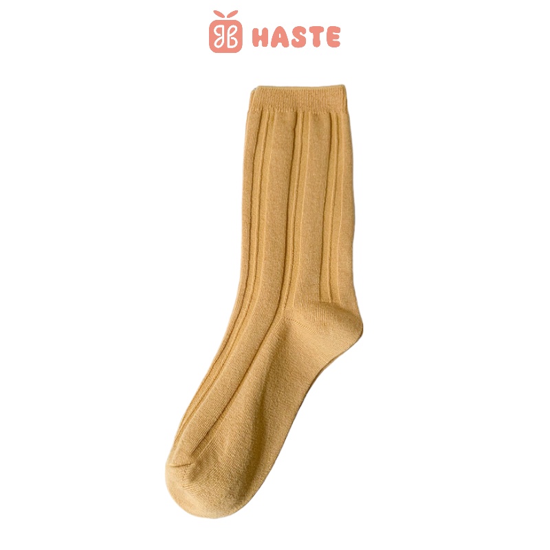 [Có sẵn] Vớ Tất Nam Nữ Màu Trơn Cổ Cao Thoáng Mát Mềm Mịn Kiểu Dáng Đơn Giản Basic Phong Cách Nhật Bản