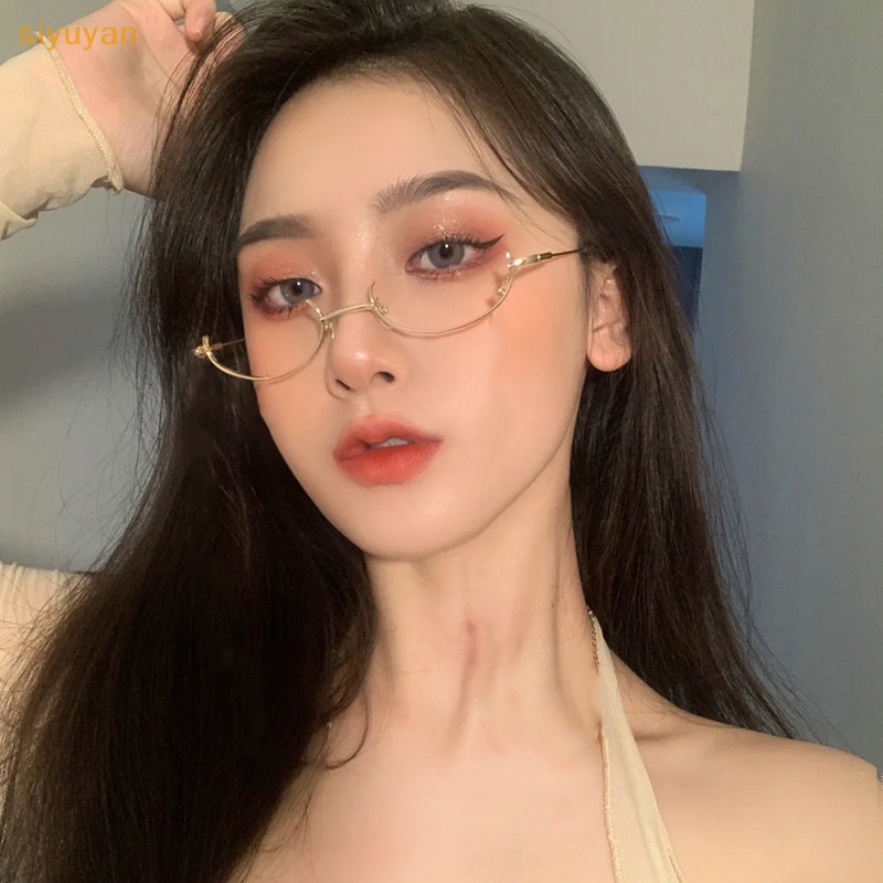 Mắt Kính Nửa Gọng Kim Loại Không Tròng Kiểu vintage Dùng Hóa Trang Tiệc Tùng vn