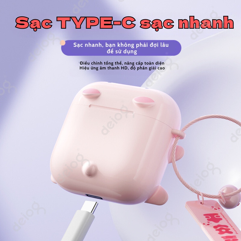 Tai nghe bluetooth TWS K1 hoạt hình thiết kế nhỏ gọn có đệm tai kèm móc khóa chuông cute
