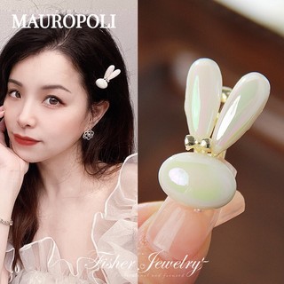 Mauropoli [Sẵn Sàng] Kẹp Tóc Ngọc Trai Thỏ Kẹp Bên Nữ Mũ Đội Đầu Nổ Kẹp Tóc trán Gãy Phụ Kiện Tóc Kẹp Mỏ Vịt Kẹp Tóc