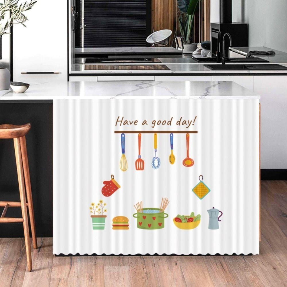 Rèm ngắn nhà bếp AWNGD, Rèm tủ chống bụi vách ngăn cửa, Vỏ tủ quần áo trang trí nội thất tự dính chất lượng cao