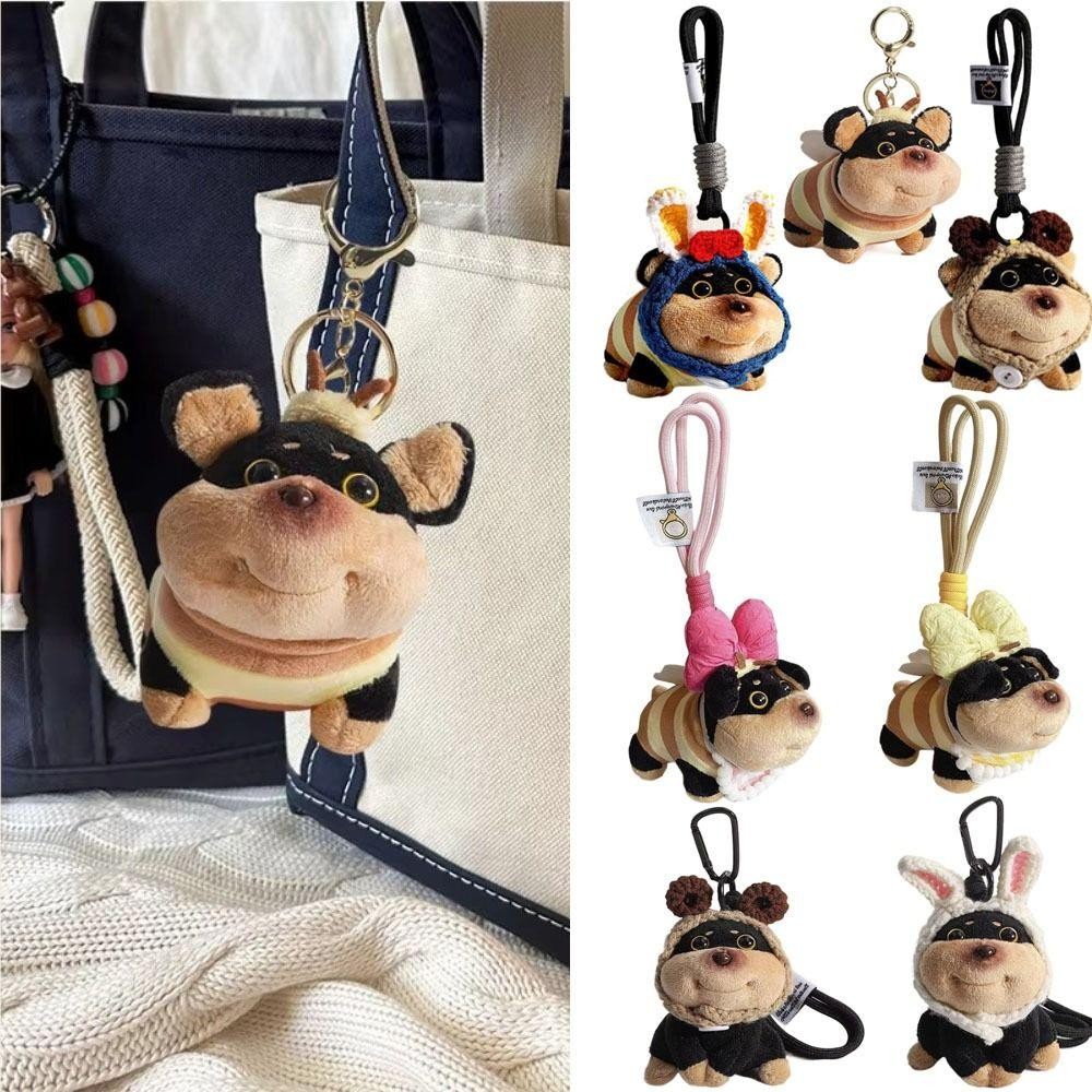 HOBBYIN Bee Puppy Túi Mặt Dây Chuyền, Di Động Mềm Mại Con Chó Con Sang Trọng Búp Bê, Chất Lượng Cao Độc Đáo Móc Khóa Cho Chó Mặt Dây Chuyền Túi Treo Trang Trí Phụ Kiện Động Vật