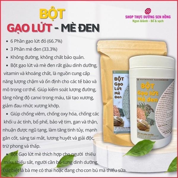 Bột gạo lứt mè đen - Rang xay thủ công | Shopee Việt Nam