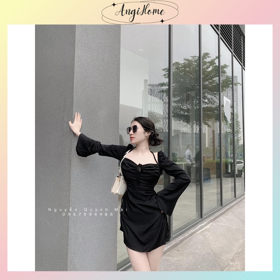 ĐẦM BODY ĐEN TD NHÚN RÚT KHOÉT EO ANGI HOME