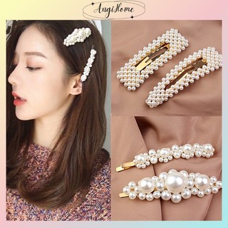 Kẹp tóc mái ngọc trai cặp bấm mái nữ đẹp vintage Hàn Quốc cute dễ thương xinh xắn hottrend