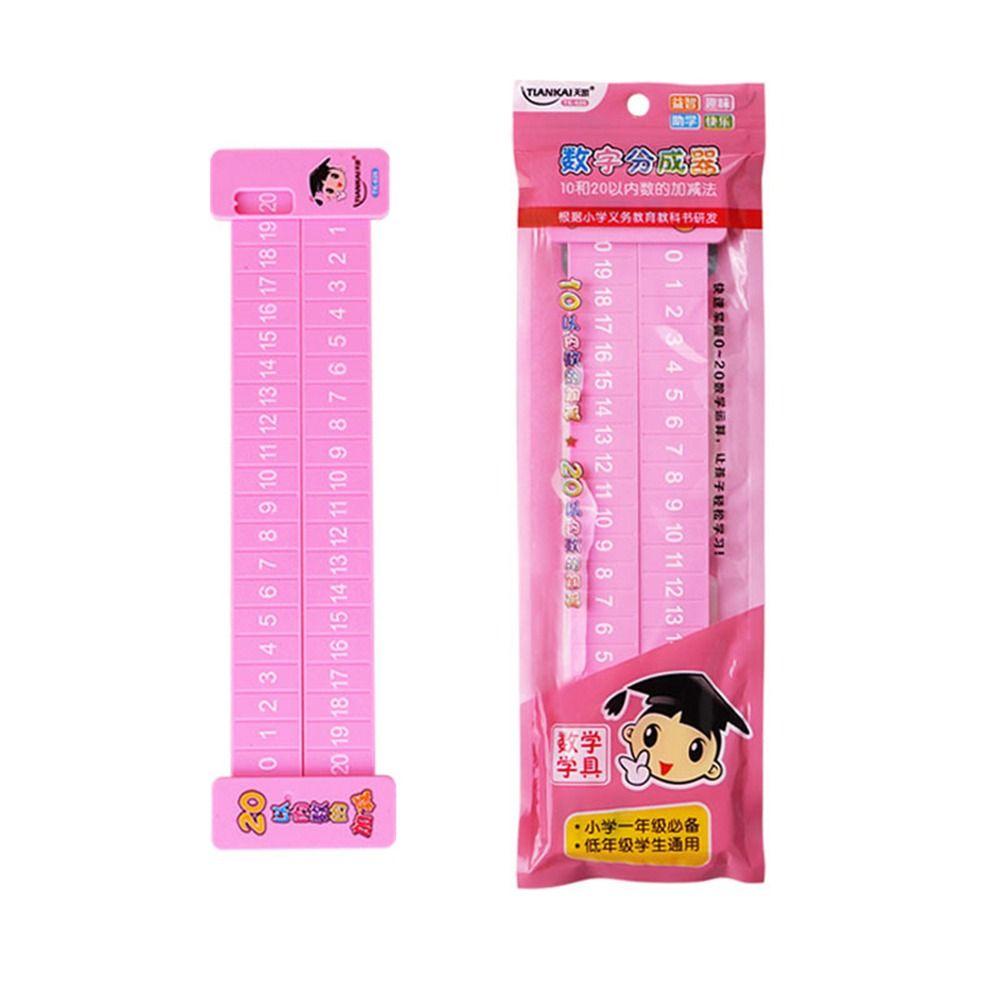 [Vận chuyển nhanh] Thước phân giải toán học SIMPLEAID, Hồng / Xanh trong vòng 20 thước trừ, Thước cộng trình diễn giảng dạy bằng nhựa di động chất lượng cao Đồ dùng học tập