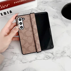 Ốp điện thoại gấp da PU sang trọng cho Samsung Galaxy Z Fold 3 4 5 6 7 cổ điển Bảo hiểm toàn diện Vỏ thiết kế độc đáo cho Z Fold7 Vỏ bảo vệ chống sốc