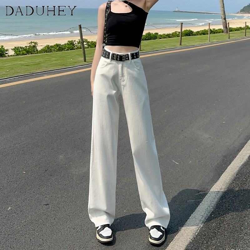 Ảnh DaDuHey New American Style Ins High Street Loose Jeans Niche High Waist Wide Leg Pants Large Size Casual Pants 1