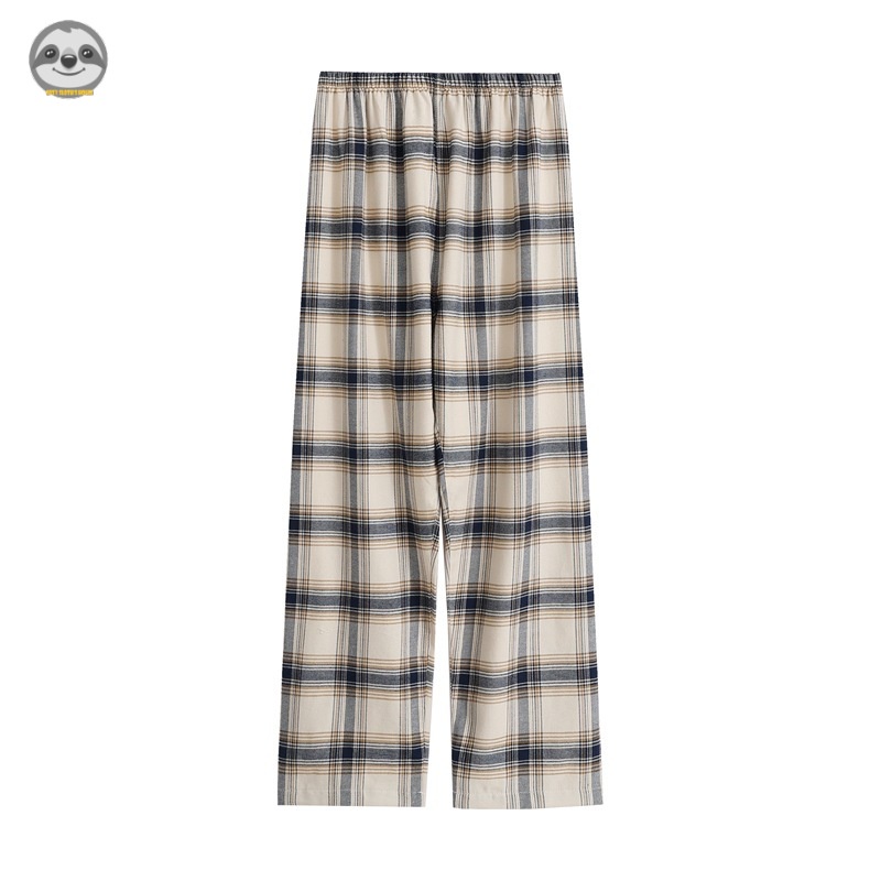 Quần Pijama Vải flannel / cotton Kẻ Sọc Caro Phong Cách muji Nhật Bản Mặc Ở Nhà / Ngoài Trời Cho Nam Và Nữ