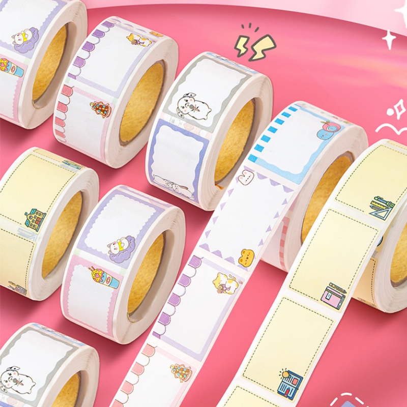 Cuộn sticker 350 nhãn dãn ghi tiêu đề, nhãn vở, tem dán chai lọ nhiều ...