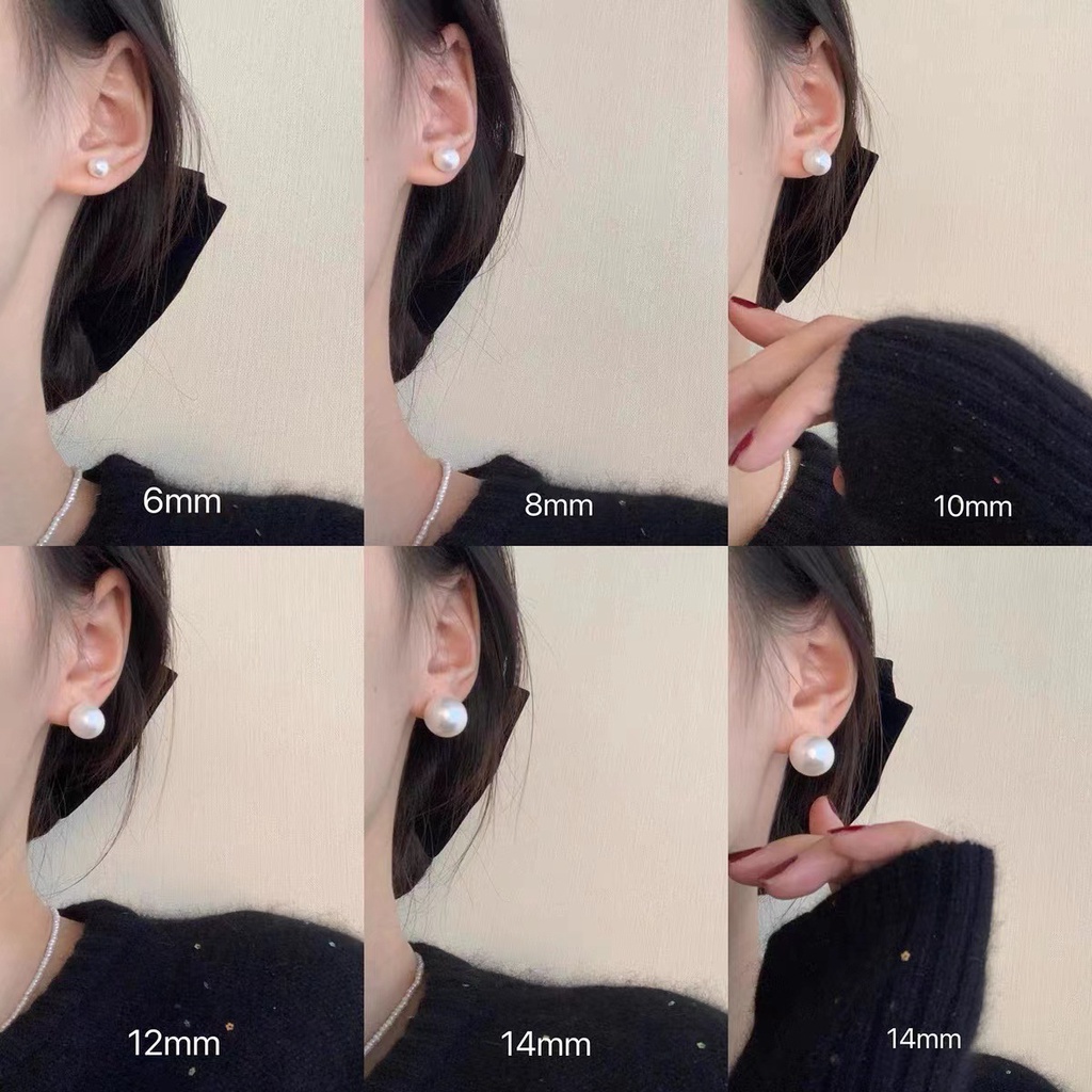 [yunyuan] Bông Tai Ngọc Trai Tròn Thời Trang Không Gây Dị Ứng Phong Cách Hàn Quốc Dành Cho Nữ
