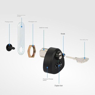 Khóa kết hợp FANIELLAPOWELL, Khóa mật khẩu chống trộm nội thất, 3 mã kỹ thuật số Phần cứng bảo mật Khóa ngăn kéo Tủ ngăn kéo