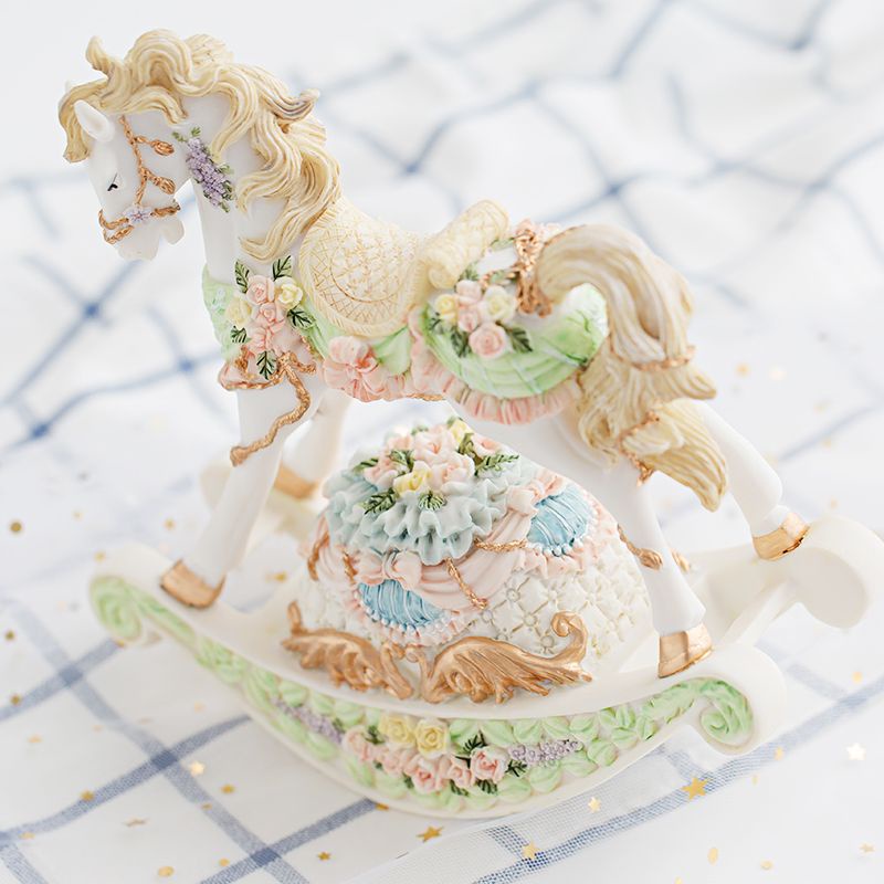 Merry-go-round Hộp Nhạc Hình Ngựa Trái Tim Trang Trí Phòng Bạn Gái Làm Quà Tặng Sinh Nhật Sáng Tạo