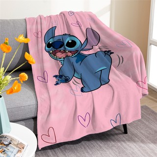Hoạt Hình Lilo Stitch Flannel Chăn Quà Tặng Thiết Thực Cho Gia Đình Và Bạn Bè In Một Mặt Flannel Chăn Điều Hòa Không Khí Chăn Ngủ Văn Phòng Chăn