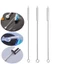 DWEL 1 Bàn chải làm sạch ống hút mở rộng, Bàn chải làm sạch tóc mềm bằng Nylon, Dụng cụ làm sạch bình sữa màu bạc