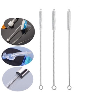 ALMA1 1 Cái Bàn Chải Bụi, Bàn Chải Làm Sạch Ống Hút Mở Rộng Nylon Bạc, Tóc Mềm Có Thể Tái Sử Dụng Ống Hút