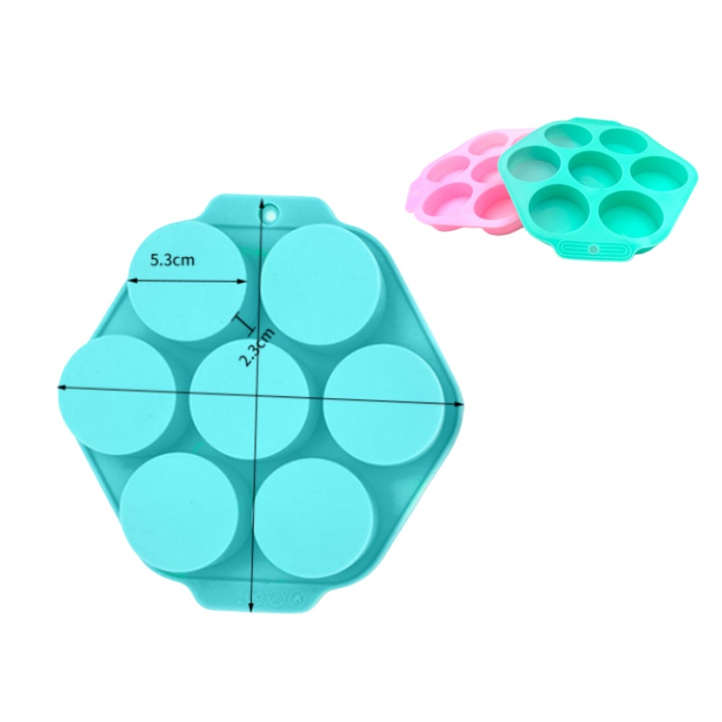 Khuôn silicone Làm Bánh / Xà Phòng 7 Ngăn Hình Trụ diy