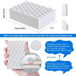 JKDESIGN 10 Miếng Bọt Biển Vệ Sinh Nhà Bếp, Rửa Sạch Loại Bỏ Bụi Bẩn Dầu Ma Thuật Xốp Tẩy, Nén Đôi Linh Hoạt Mật Độ Cao Đa Năng Dụng Cụ Vệ Sinh Phòng Tắm Văn Phòng