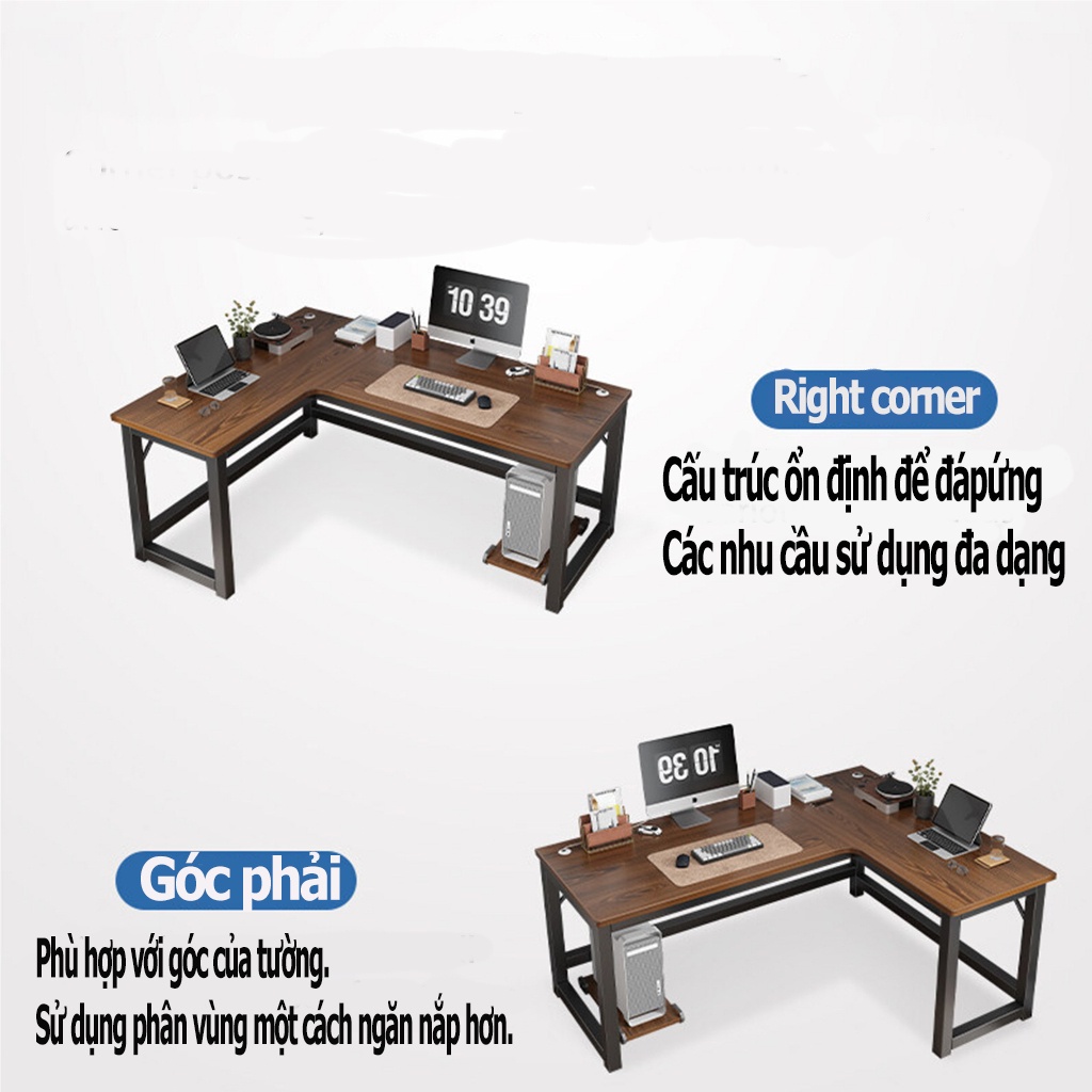 SUNNY Bàn làm việc,Bàn L chắc chắn bền bỉ để PC máy tính cây  khung thép lớn sơn tĩnh điện uốn hiện đại