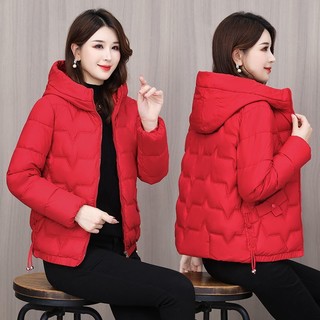 Áo Khoác Đệm Phao Có Nón Dáng Ngắn Phong Cách Hàn Quốc Thời Trang Mùa Đông Hàng Mới Dành Cho Bạn Nữ