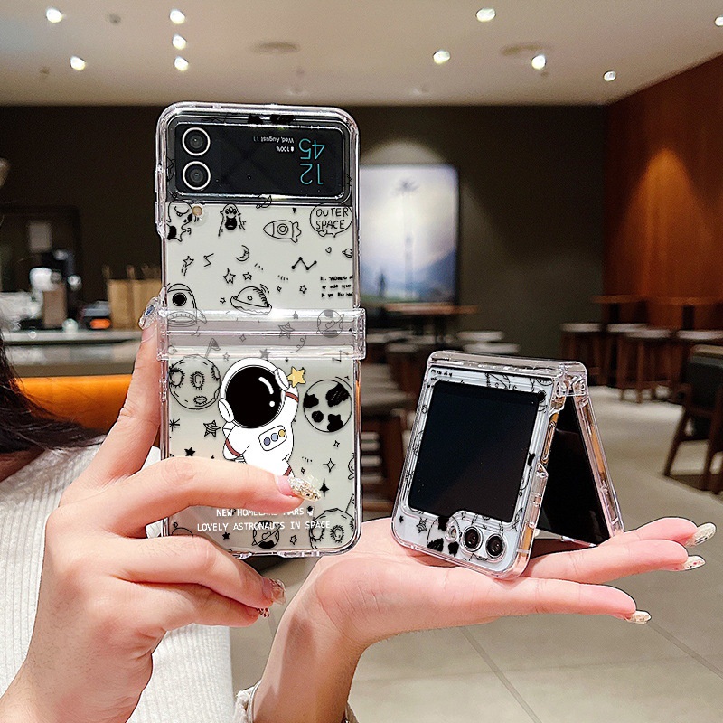 Bao Da Điện Thoại pc Cứng Hình Phi Hành Gia Cho samsung galaxy z flip5 flip4 flip3 flip3 flip 5 4 3 Ốp
