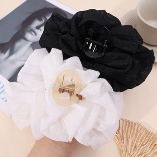 Kẹp Tóc Hình Nơ Lưới Hai Mặt Cỡ Lớn Thanh Lịch Cho Nữ - Phụ Kiện Tóc Đuôi Ngựa Phong Cách ins Hàn Quốc